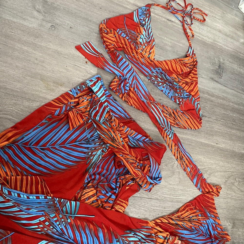 Tropical Red and Blue Women's Jumpsuit